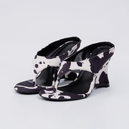 Bali - Tamanco Feminino Salto Plataforma Tira Vaca Preta