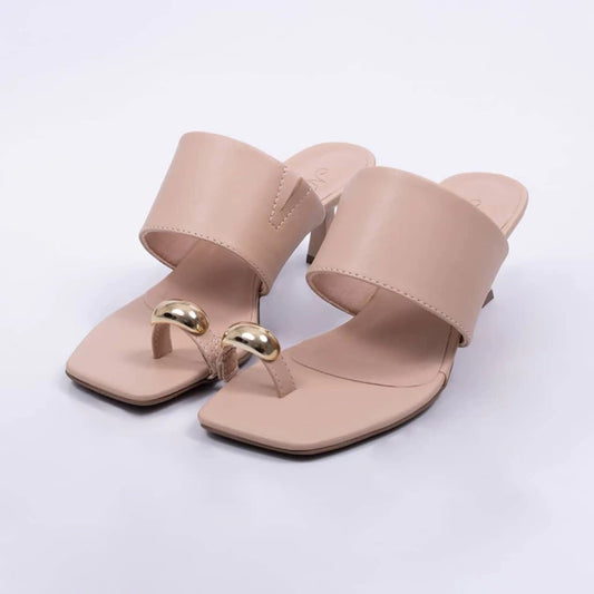 Seven - Tamanco Feminino Aplicação de Tira Nude